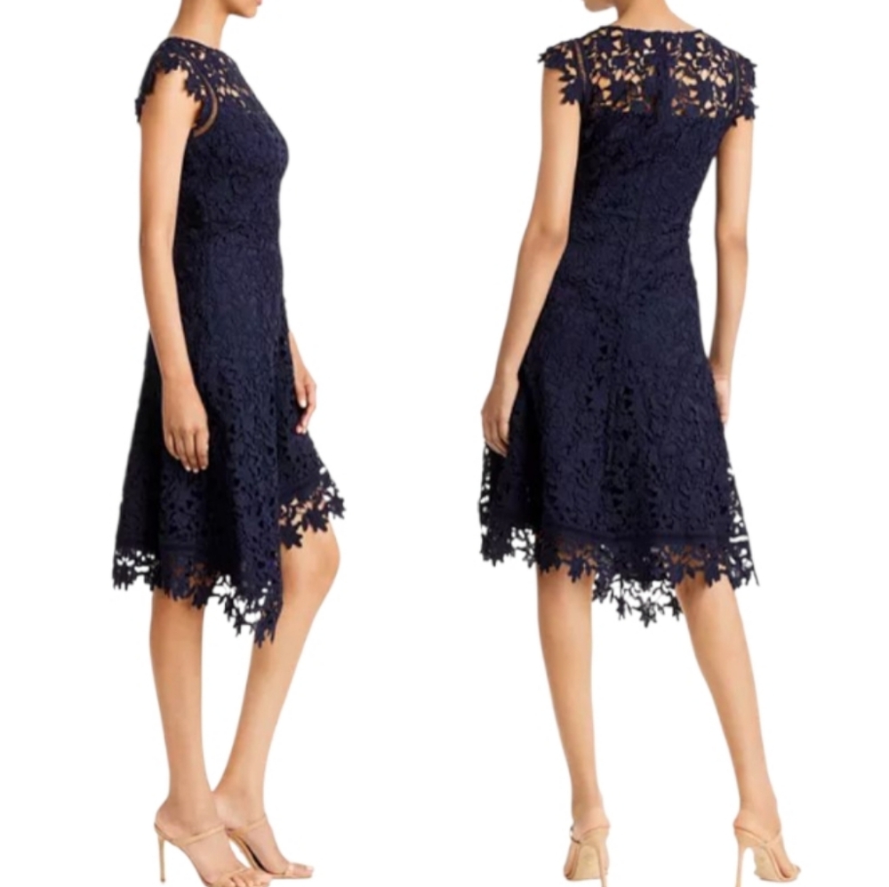 Eliza J Asymmetric Lace Cocktail Dress - Picture 2 of 11